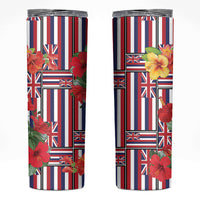 Hawaii Hibiscus Lei Skinny Tumbler Hawaiian Flag Motif