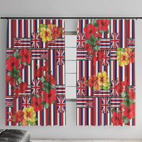 Hawaii Hibiscus Lei Window Curtain Hawaiian Flag Motif