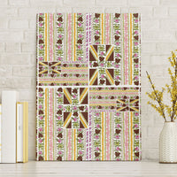 Hawaii Lokelani Pikake Lei Canvas Wall Art Hawaiian Flag Motif