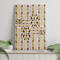 Hawaii Lokelani Pikake Lei Canvas Wall Art Hawaiian Flag Motif