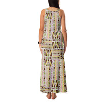 Hawaii Lokelani Pikake Lei Family Matching Tank Maxi Dress and Hawaiian Shirt Hawaiian Flag Motif LT9 - Polynesian Pride