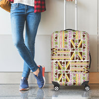 Hawaii Lokelani Pikake Lei Luggage Cover Hawaiian Flag Motif