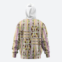 Hawaii Lokelani Pikake Lei Zip Hoodie Hawaiian Flag Motif