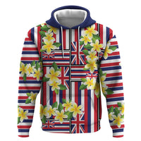 Hawaii Plumeria Lei Hoodie Hawaiian Flag Motif
