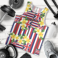Hawaii Plumeria Lei Men Tank Top Hawaiian Flag Motif