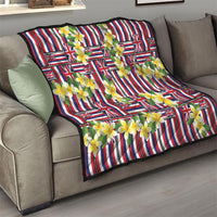 Hawaii Plumeria Lei Quilt Hawaiian Flag Motif