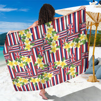 Hawaii Plumeria Lei Sarong Hawaiian Flag Motif