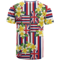 Hawaii Plumeria Lei T Shirt Hawaiian Flag Motif