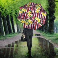 Hawaii Plumeria Lei Umbrella Hawaiian Flag Motif