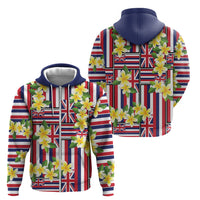 Hawaii Plumeria Lei Zip Hoodie Hawaiian Flag Motif