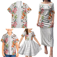 Hawaii Tropical Twist Lei Family Matching Puletasi and Hawaiian Shirt Hawaiian Flag Motif LT9 - Polynesian Pride