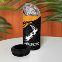 Australia New Zealand Rugby 4 in 1 Can Cooler Tumbler Aboriginal Wallabies and Maori Black Fern Gold Vibe LT9 - Polynesian Pride