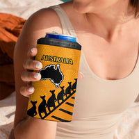 Australia New Zealand Rugby 4 in 1 Can Cooler Tumbler Aboriginal Wallabies and Maori Black Fern Gold Vibe LT9 - Polynesian Pride