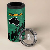 Australia New Zealand Rugby 4 in 1 Can Cooler Tumbler Green Aboriginal Wallabies and Maori Black Fern LT9 - Polynesian Pride