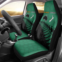 Australia New Zealand Rugby Car Seat Cover Green Aboriginal Wallabies and Maori Black Fern LT9 - Polynesian Pride