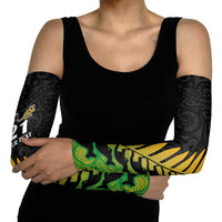 Australia New Zealand Rugby Arm Sleeves Gradient Aboriginal Wallabies and Maori Black Fern - Polynesian Pride