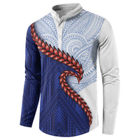 Ula Fala Red Samoa Chief Button Sweatshirt Samoan Art Black Tribal