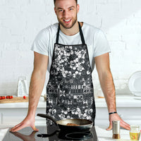Black Hawaiian Tapa Tribal Hibiscus Apron