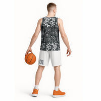 Black Hawaiian Tapa Tribal Hibiscus Basketball Jersey
