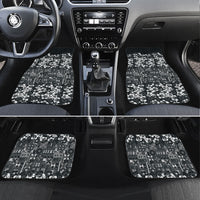 Black Hawaiian Tapa Tribal Hibiscus Car Mats