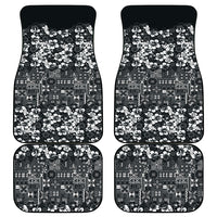 Black Hawaiian Tapa Tribal Hibiscus Car Mats