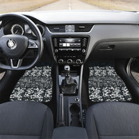 Black Hawaiian Tapa Tribal Hibiscus Car Mats