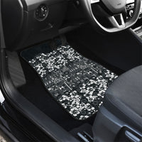 Black Hawaiian Tapa Tribal Hibiscus Car Mats