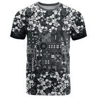 Black Hawaiian Tapa Tribal Hibiscus T Shirt