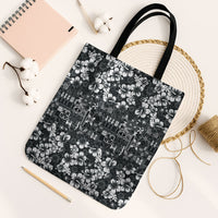 Black Hawaiian Tapa Tribal Hibiscus Tote Bag