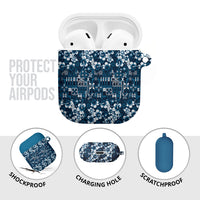 Blue Hawaiian Tapa Tribal Hibiscus AirPods Case