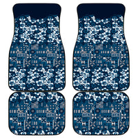 Blue Hawaiian Tapa Tribal Hibiscus Car Mats