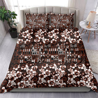 Burgundy Hawaiian Tapa Tribal Hibiscus Bedding Set