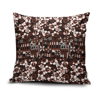 Burgundy Hawaiian Tapa Tribal Hibiscus Pillow Cover