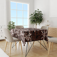 Burgundy Hawaiian Tapa Tribal Hibiscus Tablecloth