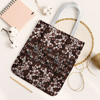 Burgundy Hawaiian Tapa Tribal Hibiscus Tote Bag