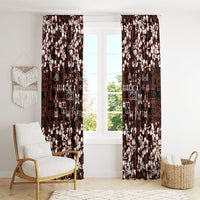 Burgundy Hawaiian Tapa Tribal Hibiscus Window Curtain