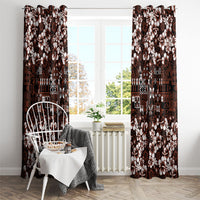 Burgundy Hawaiian Tapa Tribal Hibiscus Window Curtain