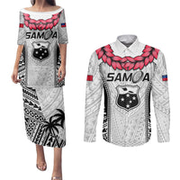 Custom Samoa Rugby Couples Matching Puletasi Dress and Long Sleeve Button Shirts Go Champions World Cup 2023 Polynesian Unique LT9 White - Polynesian Pride