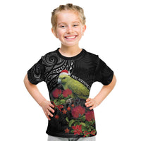 Meri Kirihimete Kakapo Kid T Shirt Black Silver Fern Christmas Vibe