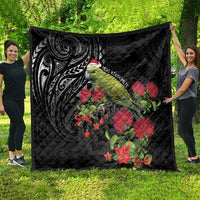 Meri Kirihimete Kakapo Quilt Black Silver Fern Christmas Vibe LT9 - Polynesian Pride