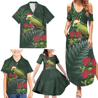 Meri Kirihimete Kakapo Family Matching Summer Maxi Dress and Hawaiian Shirt Green Silver Fern Christmas Vibe LT9 - Polynesian Pride