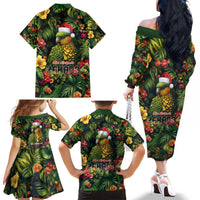Meri Kirihimete Kakapo Family Matching Off The Shoulder Long Sleeve Dress and Hawaiian Shirt New Zealand Christmas with Tropical Vibe LT9 - Polynesian Pride