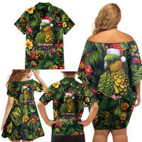 Meri Kirihimete Kakapo Family Matching Off Shoulder Short Dress and Hawaiian Shirt New Zealand Christmas with Tropical Vibe LT9 - Polynesian Pride