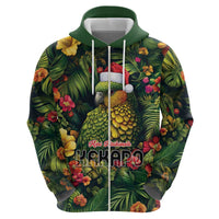 Meri Kirihimete Kakapo Zip Hoodie New Zealand Christmas with Tropical Vibe LT9 - Polynesian Pride