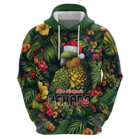 Meri Kirihimete Kakapo Zip Hoodie New Zealand Christmas with Tropical Vibe LT9 - Polynesian Pride