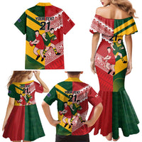 Australia-Tonga Rugby Pacific Custom Family Matching Mermaid Dress and Hawaiian Shirt The Kangaroos and Mate Ma'a Tonga LT9 - Polynesian Pride