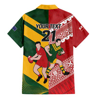 Australia-Tonga Rugby Pacific Custom Family Matching Mermaid Dress and Hawaiian Shirt The Kangaroos and Mate Ma'a Tonga LT9 - Polynesian Pride
