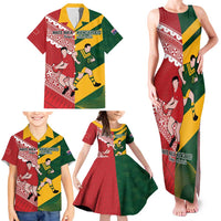 Australia-Tonga Rugby Pacific Custom Family Matching Tank Maxi Dress and Hawaiian Shirt The Kangaroos and Mate Ma'a Tonga LT9 - Polynesian Pride