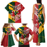 Australia-Tonga Rugby Pacific Custom Family Matching Tank Maxi Dress and Hawaiian Shirt The Kangaroos and Mate Ma'a Tonga LT9 - Polynesian Pride