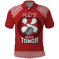 Tonga Rugby XIII Custom Polo Shirt Mate Ma'a Tonga with Ngatu Pattern